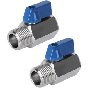 316 Stainless Steel Shut Off Valve 3/8" NPT Male x 3/8" NPT Female Ball Valve for Water Fuel Air (Pack of 2)