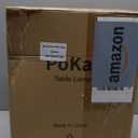 PoKat 20.25" Rustic Farmhouse Table Lamp Sets of 2 for Living Room Bedroom Deep Grey Contemporary Classic Bedside Nightstand Lamp with White Fabric Shade, Suitable for Small Place