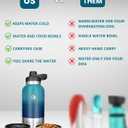 Dog Water Bottle Insulated Dog Travel Water Bottle Stainless Steel Pet Water Bottle Dispenser Portable Food and Water Bowl for Dogs with Carrying Case for Walking Dog Travel Kit (Green Blue, 32 oz)