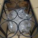 Wood Countertop Wine Rack No Need Assembly 6 Bottles Black + Rustic Brown