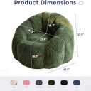 MAXYOYO Giant Bean Bag Chair, Pumpkin-Shaped Bean Bag Sofa, Oversized Boneless Couch Sofa in a Box, Comfy and Lazy Lounge Chair for Dorm, Living Room, Green