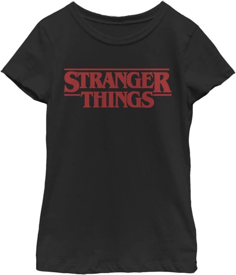 Netflix Girls Stranger Things Stranger Things Girls Short Sleeve Tee Shirt (Medium, Black)