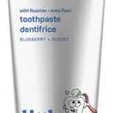 ATTITUDE Toothpaste with Fluoride, Prevents Tooth Decay and Cavities, Vegan, Cruelty-Free and Sugar-Free, Blueberry, 4.2 Oz (Pack of 1)