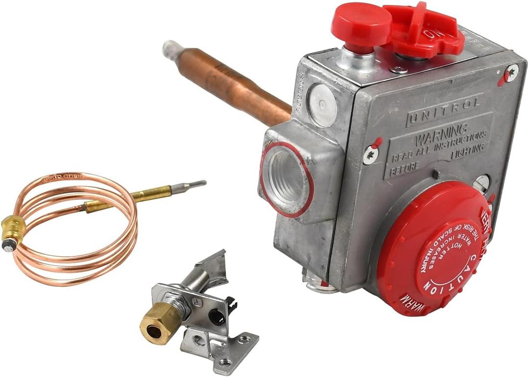 110-326 Water Heater Valve, Natural Gas Valve with 1-3/8 Shank, 3-1/2 W.C Gas Water Heater Thermostat, built-in non-circulating energy cut-off (ECO) system