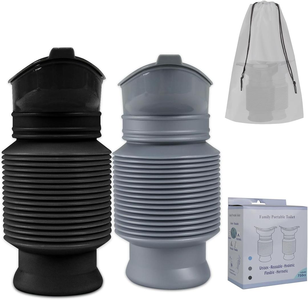 Pee Bottles for Men, Adjustable Emergency Urinal, Car Pee Bottle for Men and Women, Portable Toilet for Car, Shrinkable Personal Mobile Toilet,Urine Bottle
