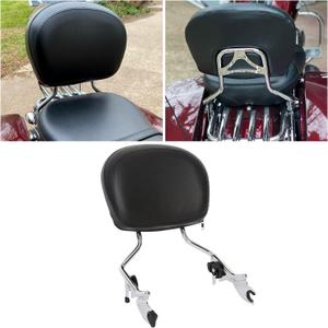 KUAFU Detachable Passenger Backrest Sissy Bar With Pad Compatible with 2009-2024 Harley Touring Road King Electra Glide CVO Street Glide Road Glide Ultra Limited Chrome