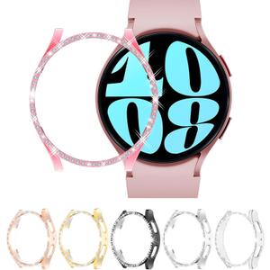 RICHONE [6-Pack] Bling Case for Galaxy Watch 6 40mm [NO Screen Protector], Hard PC Sparking Rhinestones Frame Cover, Samsung Watch 6 Protective Cases 40MM Accessories for Women Men (6 Pcs) (6 Colors)