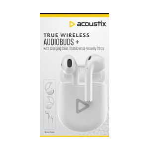 Acoustix True Wireless Audiobuds w/Charging Case - White