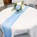 10 Pack Light Blue Cheesecloth Table Runner 17x108 Inch Semi Sheer Boho Rustic Gauze Cheese Cloth Table Runners for Wedding Party Birthday Baby Shower Home Décor