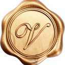 Yoption Initial Alphabet V Adhesive Wax Seal Stickers, 50 Pack Letter Wax Seal Stickers Antique Gold Self Adhesive Envelope Seals for Wedding Party Birthday Christmas (V)