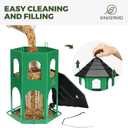 Kingsyard Metal Bird Feeder for Outdoor Hanging, Wild Bird Feeders with Circular Perch, Easy to Clean & Refill, 4 lbs Large Seed Capacity, Green