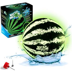 Watermelon Ball Lit - Glow in The Dark Pool Toy for Kids Ages 8-12, Teens, Adults - 9 Inch Swimming Pool Game for Family Fun