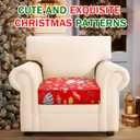 8 Pcs Christmas Patio Cushion Covers, Santa Claus Stretch Sofas Seat Covers for Home Indoor, Claus Printed Replacement Furniture Protector Slipcover for Christmas Decor, with Elastic Fixing Buckle
