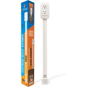 EZ Outlet Electrical Outlet Extender. Access Hard-to-Reach Outlets! Features USB-A, USB-C, and 2 AC Outlets, Extends 22"-34", Rotates 180. Use Behind Couches, Nightstands, Desks, and More.