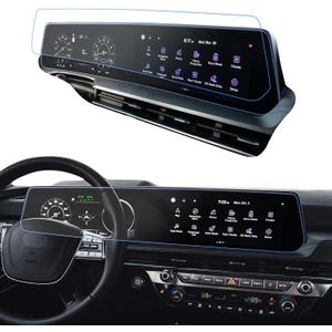 2PCS Car Nano Screen Protector for 2023 2024 2025 Kia Telluride Accessories 12.3 Inch GPS Navigation Multimedia Infotainment Display Touchscreen Protector Film HD Clear Bubble Free