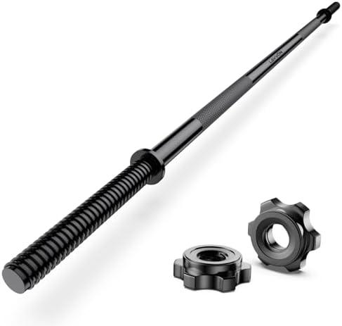 55" Weight Lifting Bar, 1" Standard Straight Barbell Bars for Weight lifting, Olympic Barbell Bar for Bench Press/Hip Thrusts/Squats/Lunges for Gym and Home, 2 Star Star-nuts (480lb Weight Capacity)