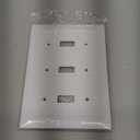 Pure White Classic Beadboard Wall Plates,Light Switch Covers,Electrical Outlet Covers, Switch Plates of Various Combination, Nature Bamboo Fiber Wall plate (3 Gang Toggle 1 Pack)