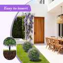 Der Rose 21" Artificial Lavender Topiary Ball Trees with Ground Spike Set of 2 Outdoor Artificial Plants UV Resistant Artificial Shrubs Fake Bushes for Front Porch Garden Decor