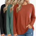 3 Pack Women's Nursing Breastfeeding Tops Long Sleeve Maternity Shirts Oversize Hidden Zipper Pregnancy Clothes,Large