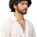 Renaissance Hat Men Medieval Beret Tudor Hat Ren Faire Muffin Cap Minstrel Costume Accessory
