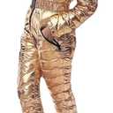 Aurgelmir Womens Winter Ski Suit Fur Collar Coat Windproof Waterproof Warm Ski Jumpsuit Snowsuits (Large, Gold)