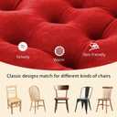ELFJOY Set of 4 Square Chair Pads Indoor Seat Cushions Pillows with Ties Thick Soft Seat Cushion for Kitchen Dining Office Chair (18", Red)