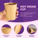 8 oz 200 Pack Coffee Cups, Paper Cups, Disposable Kraft Hot Cups for Coffee, Tea, Cocoa, Water