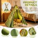Teepee Tent for Kids,with String Lights,6 Pack(Green), 47x55 inches