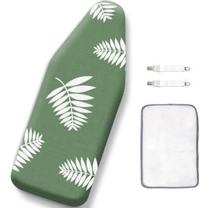 SheeChung 12.5"x32" Small Ironing Board Cover and Pad,Fits Mini Table Top Ironing Board,Extra Thick Padding,Elastic Cord&Fasteners,Heat Resistance(Ironing Board Not Included)