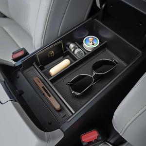 Center Console Organizer Compatible with 2025 2026 Nissan Murano SV/SL/Platinum Accessories, Custom-fit Armrest Storage Box Double-Layer Insert Tray Secondary Compartment Coin Holder ABS