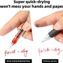 24 Pieces Rolling Ball Pens, Quick Dry Ink 0.5 mm Extra Fine Point Pens Liquid Ink Pen Rollerball Pens (Red-24 PCS)