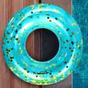 POZA Inflatable Pool Float Tube Sparkly Confetti Swim Ring, Heavy Duty UV Resistant Inflatable Tube Pool Float for Kids & Adults Multiple Colors & Sizes Beach, Lake & Pool Party Float