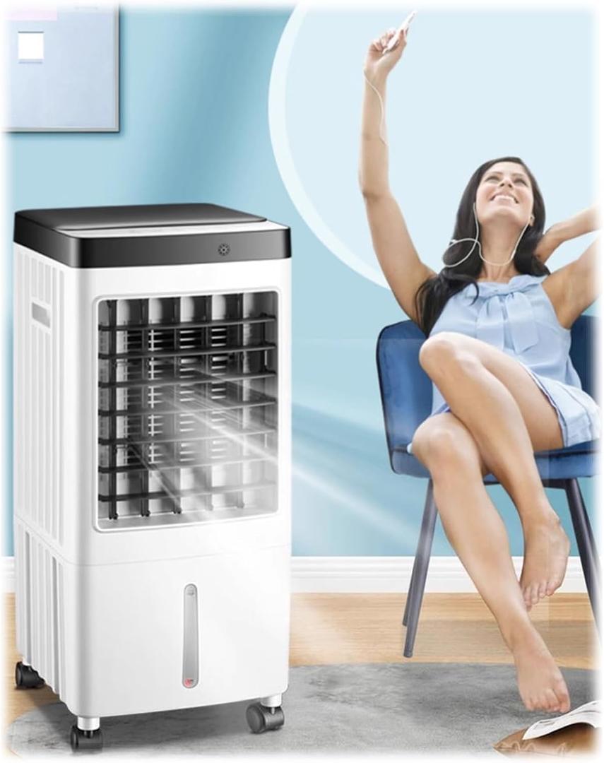 Cooling Fan Portable Air Conditioners W/Remote 3 Speeds Evaporative Air Cooler For Room Bedroom Office Small Cold Air Conditioner Safe Electric (Dimensions 65"D x 32"W x 30"H)