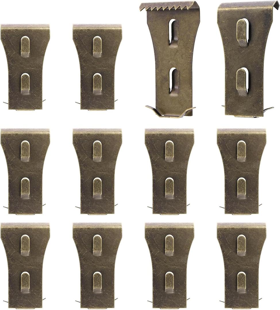 12Pcs Brick Clips for Hanging Outdoors, Brick Clips or Brick Hangers for Outdoor Hanging Wreaths Fits 2-1/4 to 2-2/5 Inch, Heavy Duty Brick Hooks Clips Without Drilling