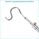 SSWBasics Chrome Reach Garment Hook - Durable Chrome Clothes Hook Pole - Adjustable High Reach Garment Hook - Extendable Metal Clothing Hook Pole for Retail, Extends up to 5 feet so you can place and retrieve garments 