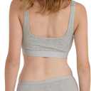 Organic Basics Women's Core Ribbed Cotton Tank Top Bralette (Gray, S)