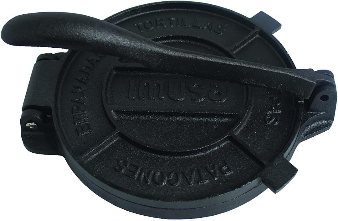IMUSA USA Cast Iron Tortilla Press 8-Inch, Black