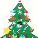 Topnradym DIY Felt Christmas Tree with Ornaments, 3ft Felt Christmas Tree for Xmas Gifts and Christmas Door Wall Hanging Decor (1 Pack)