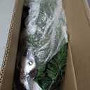 Annecy 4.5Ft Pre-Lit Fir Pencil Christmas Tree, Green Classic Artificial Slim Skinny Christmas Tree for Home, Office, Party Decoration w/ 310 Tips, 150 Warm White Lights,Metal Hinges&Base,Green 4.5 ft