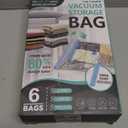 Cozy Essential Vacuum Storage Bags, 80% Compression Vacuum Seal Space Saver Plastic Packaging Bags for Clothes, Blankets, Pillow, Bedding, Comforters, Sealer Clothing Storage,6 Combo