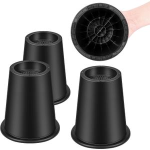 Bed Riser/Furniture Lift Bed/Bed risers/Furniture Lifter/Table risers/Frame Risers Create Under Bed Storage Heavy Duty for Furniture Height Adjustment Round Black (4 Pack, New 6 Inch)