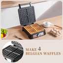 UVFAST Waffles Maker Waffle Iron, 4 Belgian Square Waffle Maker, Belgian Waffle Maker Thick with Non-stick Plate, Breakfast Waffle Machine Make Waffle in Minutes, 3 Browning Level, 1200W