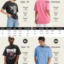 AugYew Graphic Tees Streetwear Tshirts Vintage Unisex Cotton Acid Washed Oversized T-Shirts Summer Clothes Tops for Men (Blue, M)