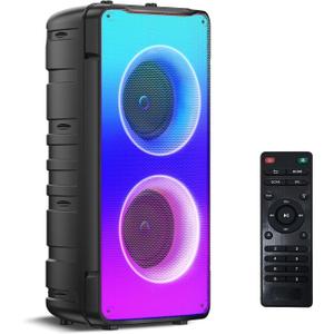 Bluetooth Speakers, 60W(80W Peak) Portable Loud Wireless Stereo Speaker with Rich Bass, Bluetooth 5.0, FM Radio, Colorful Light, TWS Pairing, EQ, 10000mAh Battery, Outdoor Speaker for Home Party Gift
