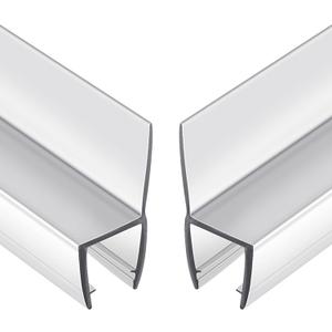 2-Pack Butecare Frameless Shower Door Side Seal Strip for 1/2" Glass Doors, Vertical Polycarbonate H-Jamb 180 Degree 78" Long
