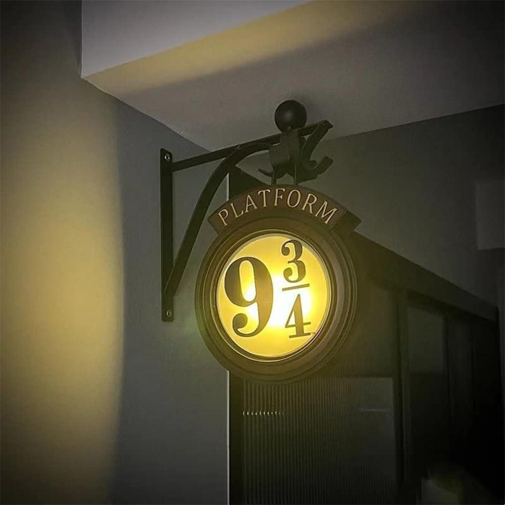 Vintage Platform 9 3/4 Night Light,Hanging 9 Night Light, Home Decor Sign Lights Decoration, Gift for Fans (RGB Remote)