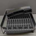 KitchenAid Compact Space Saving, Dish Rack with Removable Flatware Caddy and Angled Self Draining Drainboard, Satin Gray, 15-Inch-by-13.25-Inch