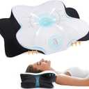 Cervical Neck Pillow for Neck & Shoulder, Ergonomic Contour Memory Foam Pillows for Sleeping with Washable Pillowcase, Neck Support Pillow for Back Stomach Side Sleeper Standard Size Black (Standard Size 21.6512.204.33 inches)