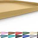 SMILOOL Silicone Pet Feeding Mat with Raised Edge, Dog Cat Bowl Mats for Food and Water, Pet Placemat for Floors Waterproof, 22” x 14” x 0.8” Beige