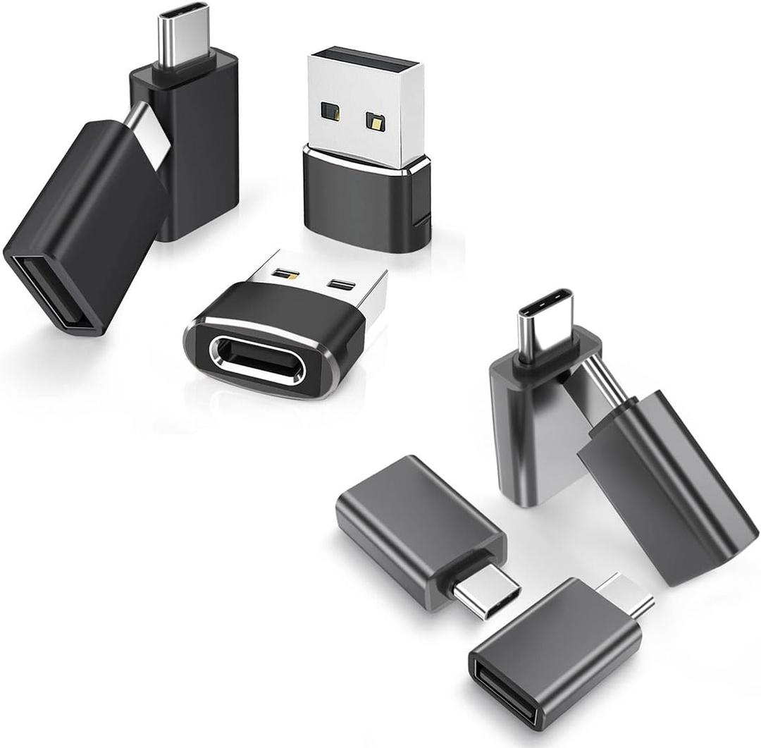 Elebase 4 Pack USB C to USB Adapter and 4 Pack USB to USB C Adapter&Type C Male to 3.0 Female Charger for iPhone 15 Pro Max Plus,MacBook Air,Mac,iPad,Samsung Galaxy S24 S23 S22,Surface Go